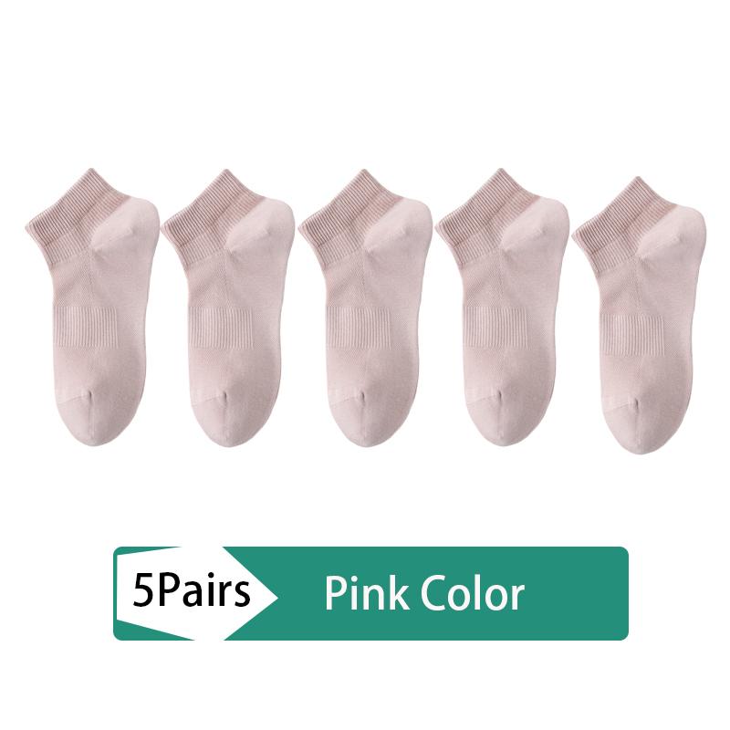 High Quality 5Pairs Women's Socks Combed Cotton Spring Summer New Solid Color Fashion Comfort Female Socks Woman Size EU34-39