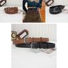 Versatile Vintage Black Style Belt For Jeans With Durable Alloy Buckle Pin