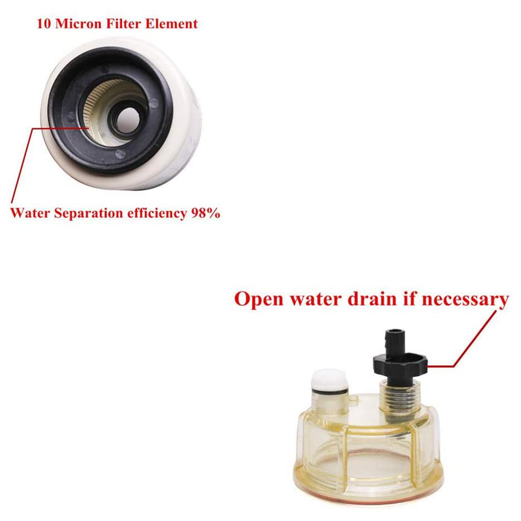 Fuel Filter Water Separator Assembly with Fitting Automotive Accessory for R12T 120AT NPT ZG1/4-19