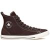 Converse Chuck Taylor All Star Camurça Cano Alto Sapatos Confortáveis de Lona Aveludada Tênis Unissex Marrom Vermelho 165844C
