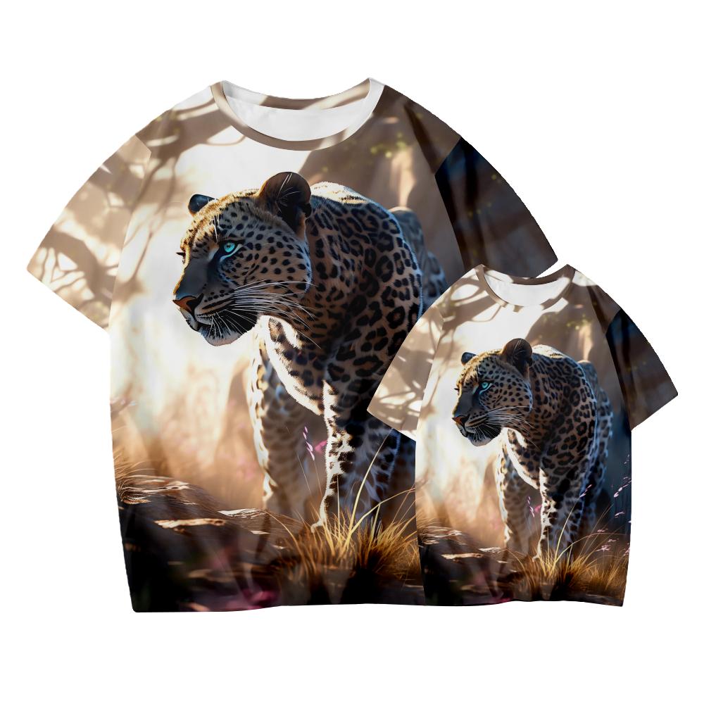 Leopard Men's Shirts Short Sleeve Shirt Unisex Youth Apparel