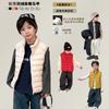 Children's strong waterproof and lightweight ribs down jacket, white duck down parent-child warm inner lock warm vest