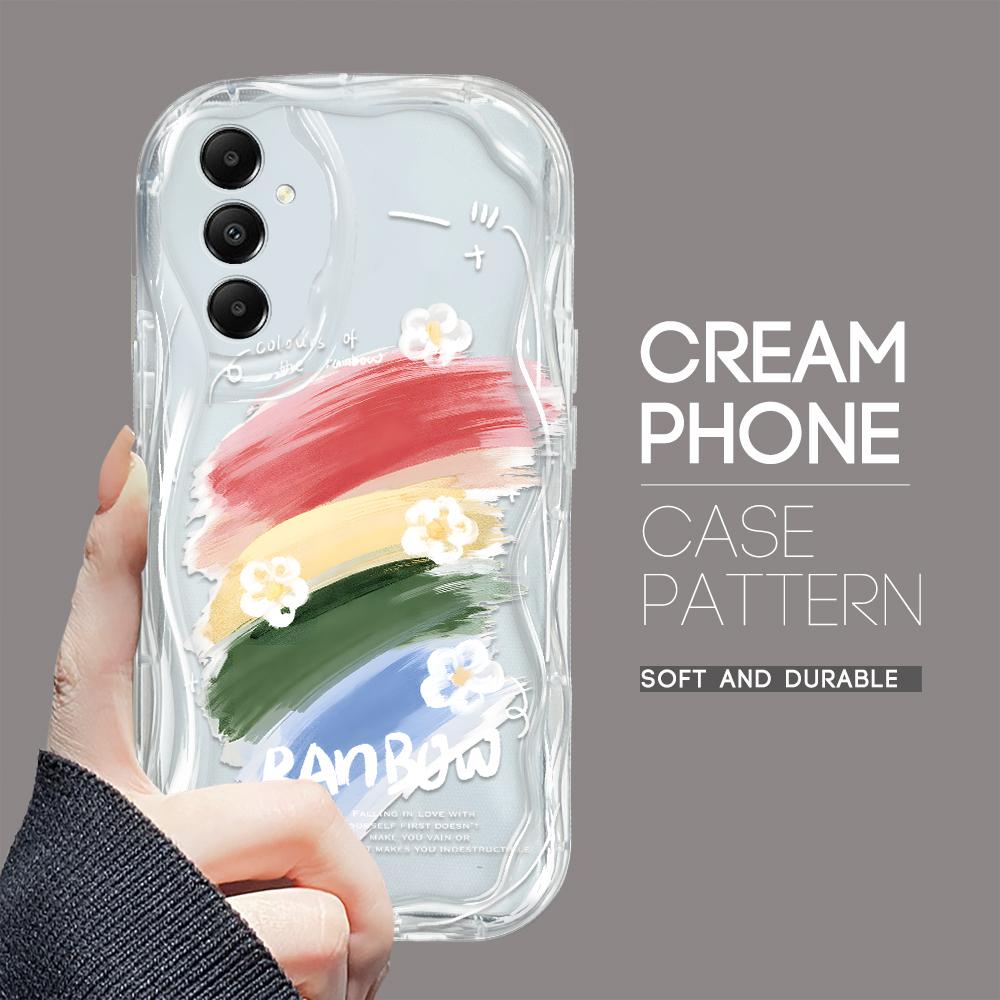 Niedliches Cartoon-Muster Creme Textur Gehäuse Wellenrand Weiche Silikonhülle Handyhülle für Samsung