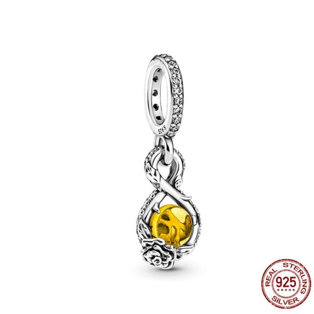 Röd nyckelpiga hummer & glöd-i-mörkret Firefly Dangle Charm 925 Sterling Silver Smycken Pärlor Passar Original Fasion Armband