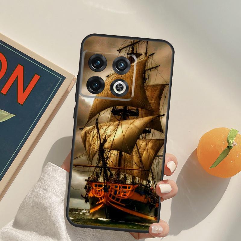 Sailing Pirate Ship Boat Case For OnePlus 12R 13R 13T 10R 15 13 12 11 10T 8T Nord CE 4 3 2 Lite N20 N30 Nord 5 Cover