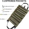 Multipurpose Roll-Up Tool Bag and Wrench Organizer with Shoulder Strap and Zipper Closure