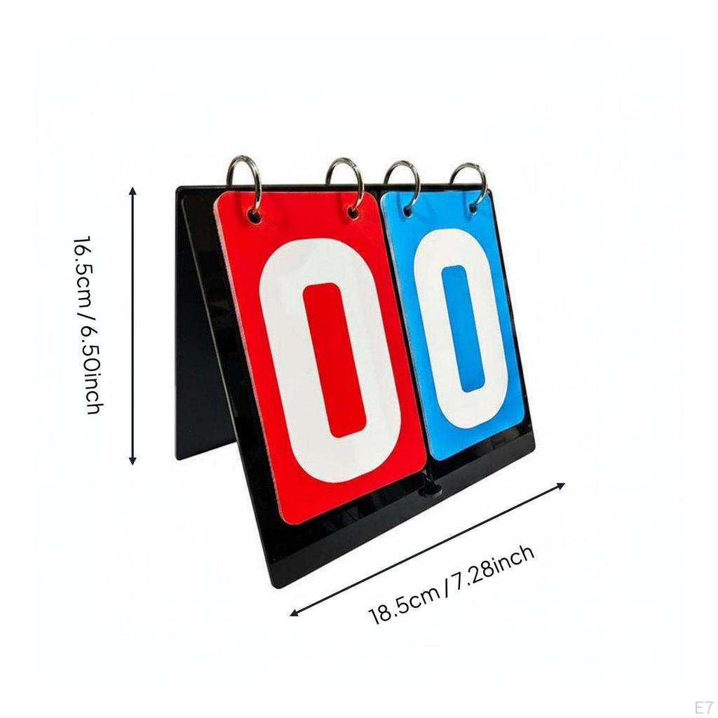Flip Scoreboard Smooth Turning Tabletop Score Keeper Stainless Steel Rings Manual Turner for