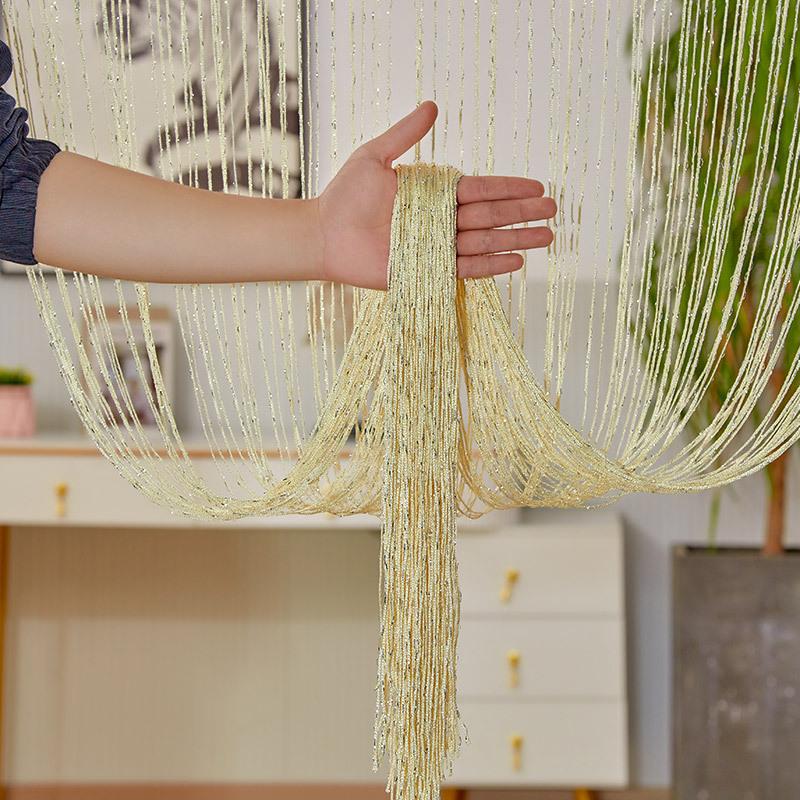 3m X 3m Colorful Silver Glitter Tassel String Curtain, Extra Dense Hanging Room Divider Curtain for Wedding Living Room Entryway