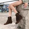 Fashion Tassel Women's Boots 2024 Autumn New Design Sense Casual Side Zipper Flat Bottom Wear-resistant Women's Shoes Platform Sneakers