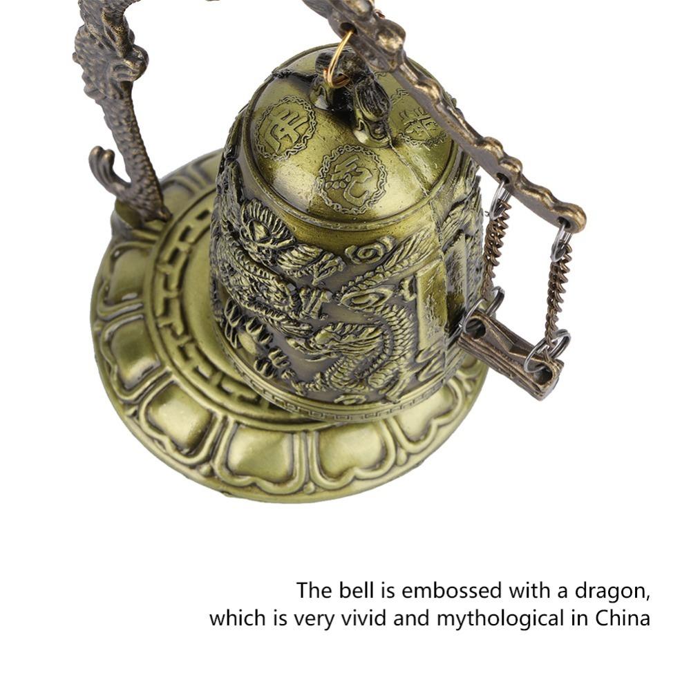 Bronze Buddhist Bell Ornament Alloy Bronze Bell Statue Feng Shui Bell Home Office Decor