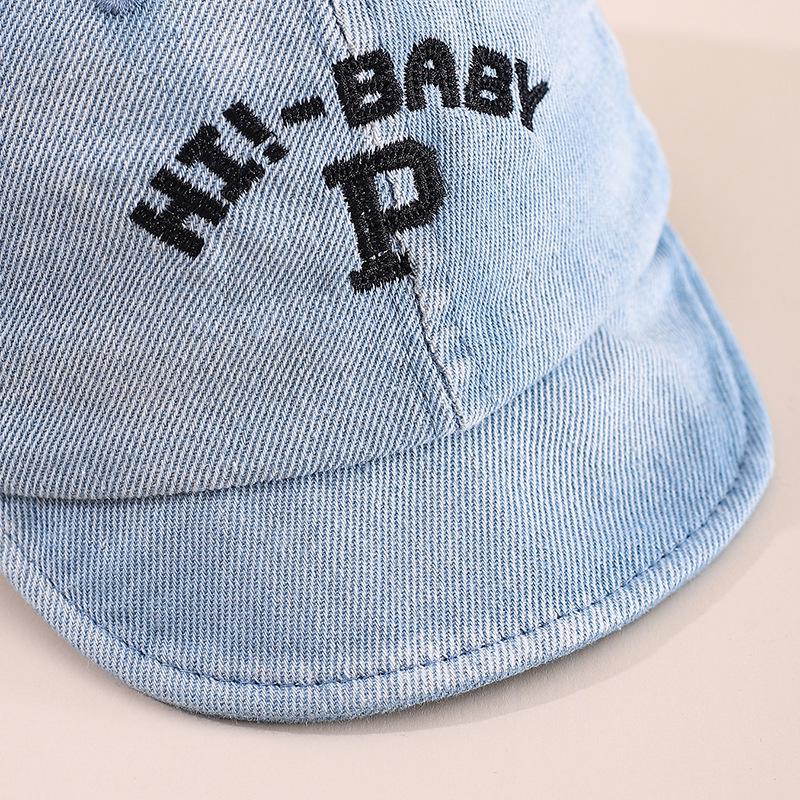 Spring Unisex Baby Duckbill Cap: Soft Brim, Letter Embroidery, Sun Protection