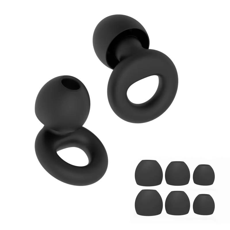 Silicone Earplugs for Swimming Sleep Noise Cancel Noise Reduction-Soundproof Reduce Disturbances -Quality Loop Earplugs чёрный