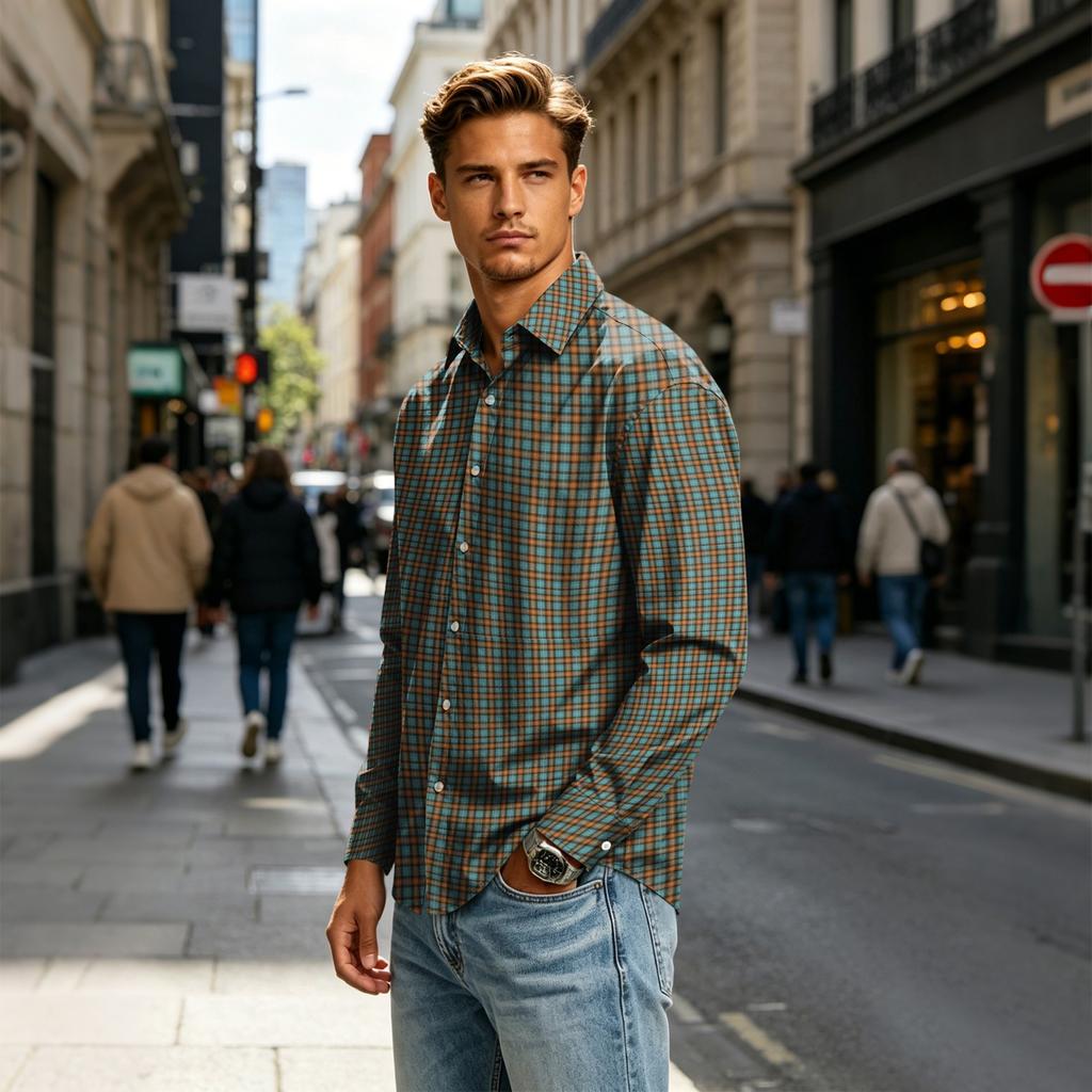 Men's Long Sleeve Collared Shirt