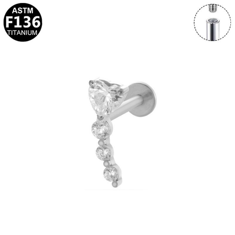 Titanium G23 Zircon Inlaid Korean Cross-Border Earrings for Women