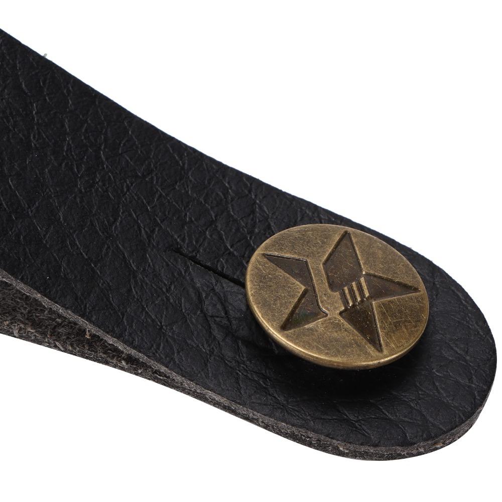 6PCS Leather Material Guitar Neck Strap Tie Black Guitar Strap Lock Headstock Strap Tie For Guitars