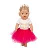 Set of 3 Birthday Doll Pink Clothing Accessories Including Skirt Romper Headband for 43cm / 17Inch Newborn Baby Doll (No Doll)