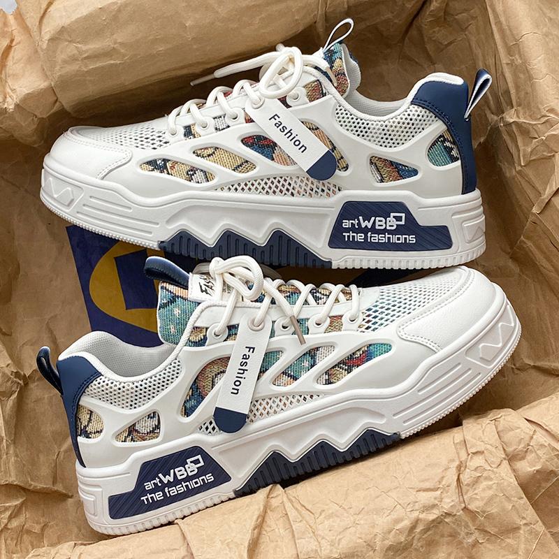 Autumn new mesh breathable niche board shoes sports leisure heightening soft sole small white tide shoes