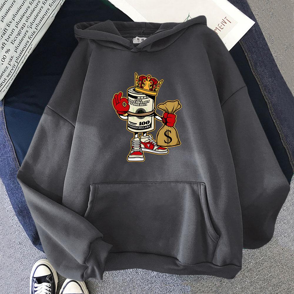King Money Roll Sweatshirts 100 Hundert-Dollar-Schein Kapuzenpullover Modekleidung Damen Langarm Herren Pullover Sudadera