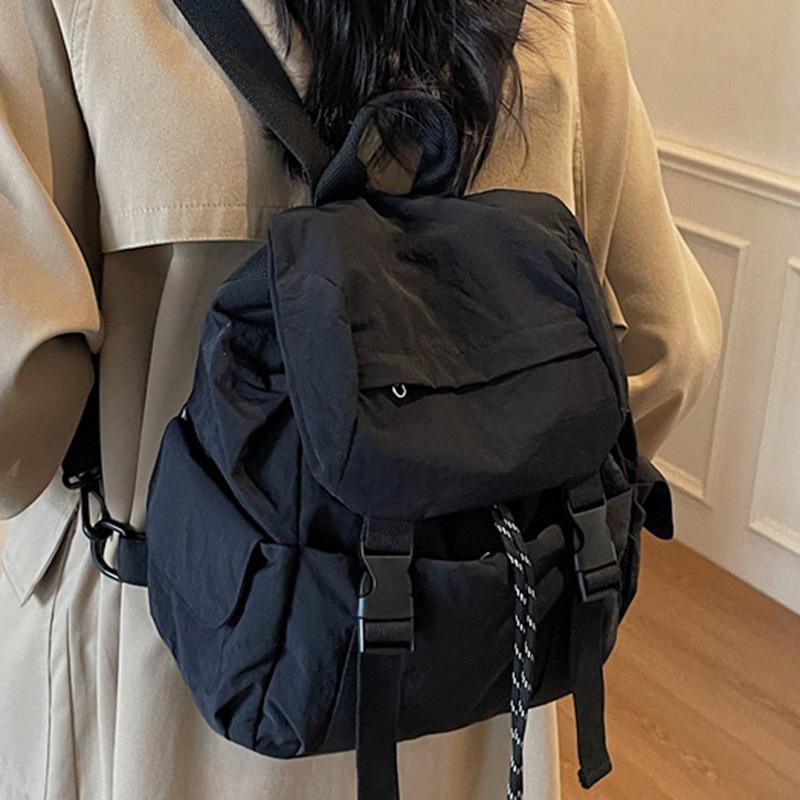 The Backpack Is Fashionable with Pleated and Stylish The Schoolbag Is Trendy and Fresh and It's A Drawstring Backpack