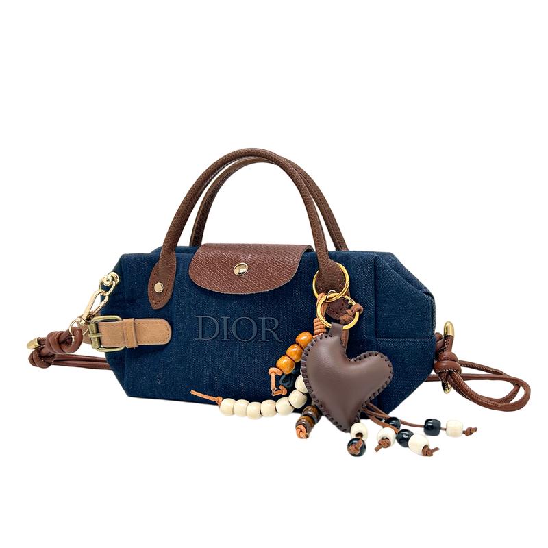 Dior Bag [Customized Cosmetic Bag] Canvas Sea Salt Holiday Niche High-end Sense Versatile Classic Trendy Retro Simple Fashion Leather Pendant Portable