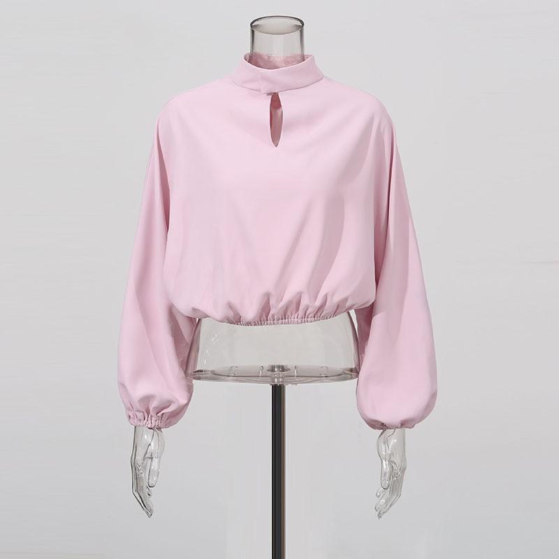 Fashion Brand Suit Pink Loose Long-sleeved Top + Ruffled Skirt Two-piece Set