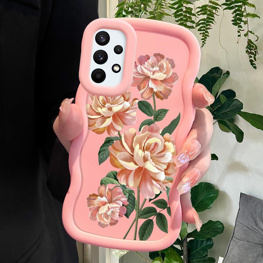 

Окрашенный узор Big Wave Edge Мягкий силиконовый материал Macaron чехол для телефона противоударный защитный резиновый чехол для Samsung Xiaomi Poco Redmi Xiaomi Poco X6 Pro розовый