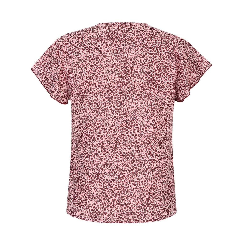 Women's Casual V-neck Short Sleeve T-shirt Ruffle Sleeve Loose Top