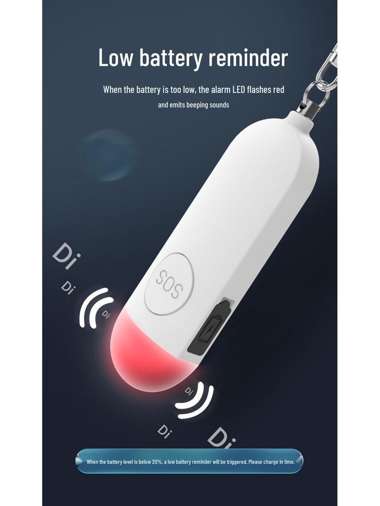 Rechargeable Dual-mode High Decibel Personal Alarm for Self-defense