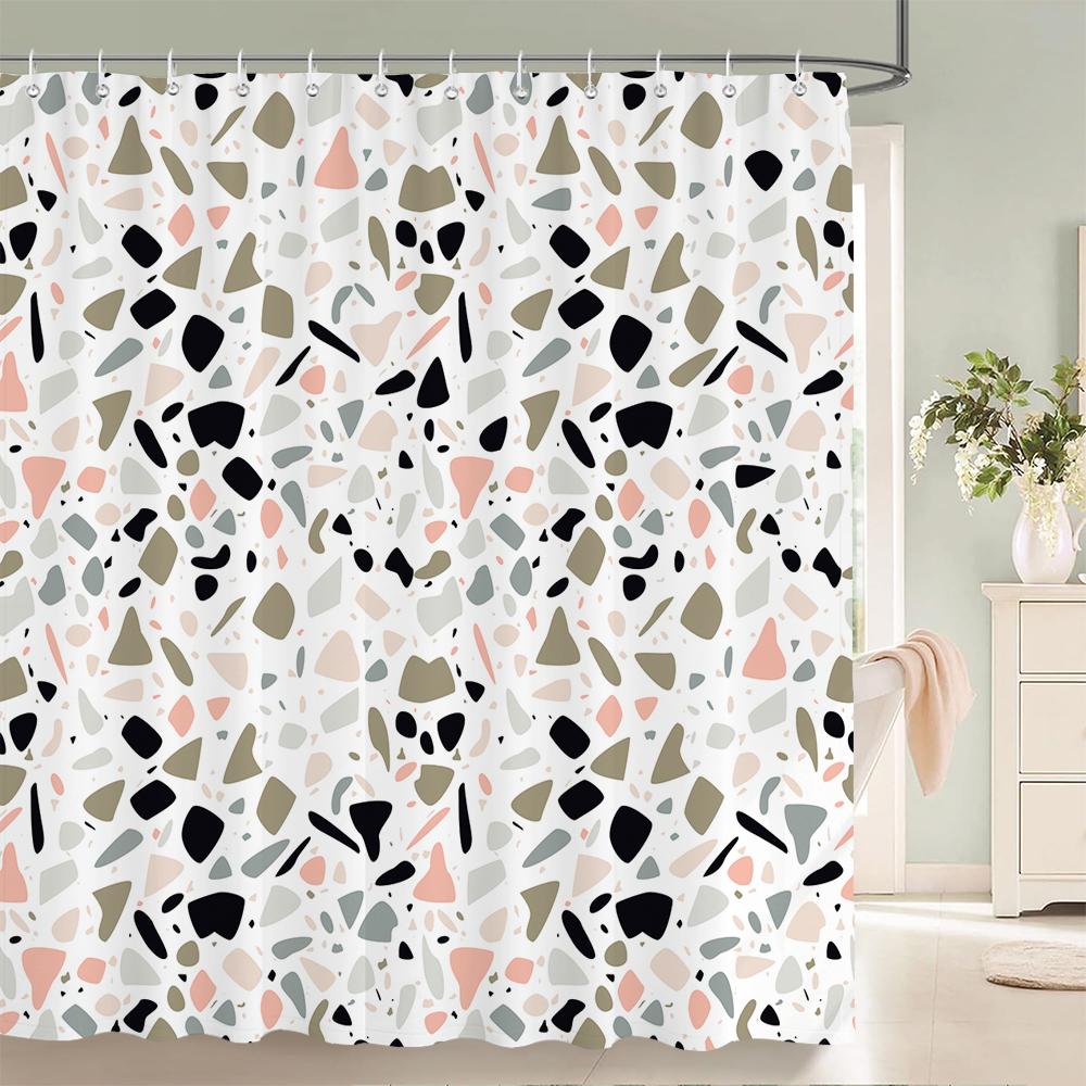 3d Bathroom Curtains Colorful Geometry Shower Curtains Waterproof Fabric With 12 Hooks Home Decor Washable Bath Screen