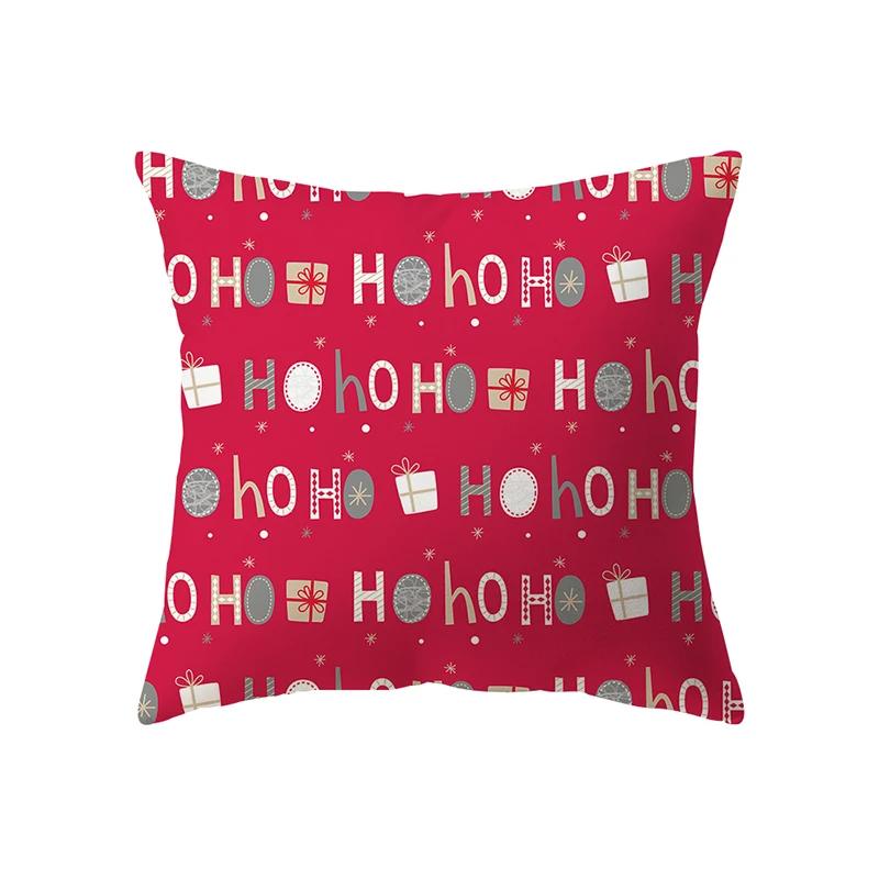 Merry Christmas Cute Santa Claus Snowman Print Pattern Cushion Cover Home Living Room Sofa Decoration Pillow