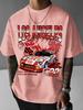 Summer New Men's Casual Los Angeles Racing Graphic T-shirt Breathable Round Neck Short Sleeve Y2K Style Perfect for Outdoor Tee