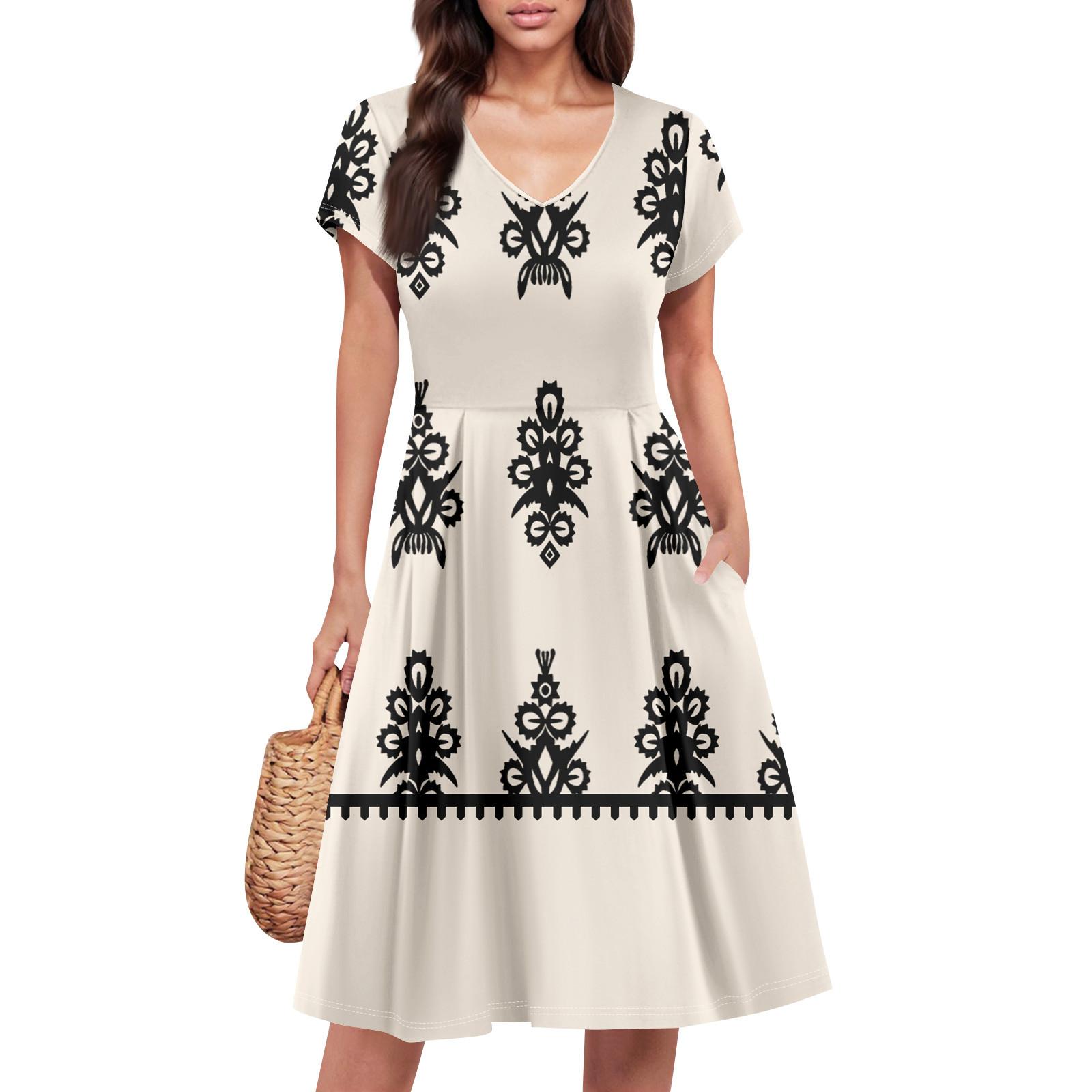 

Женское летнее платье с коротким рукавом, V-образным вырезом, короткое, модное, повседневное, летящее, А-силуэта, платье-сарафан с карманом XL белый