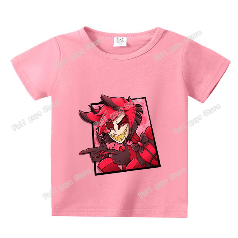 Hazbins Hotel Series Boys Girls TShirt Cute Kids Short Sleeve Tops Cartoon Print Child Clothing Summer Funny Birthday Gifts