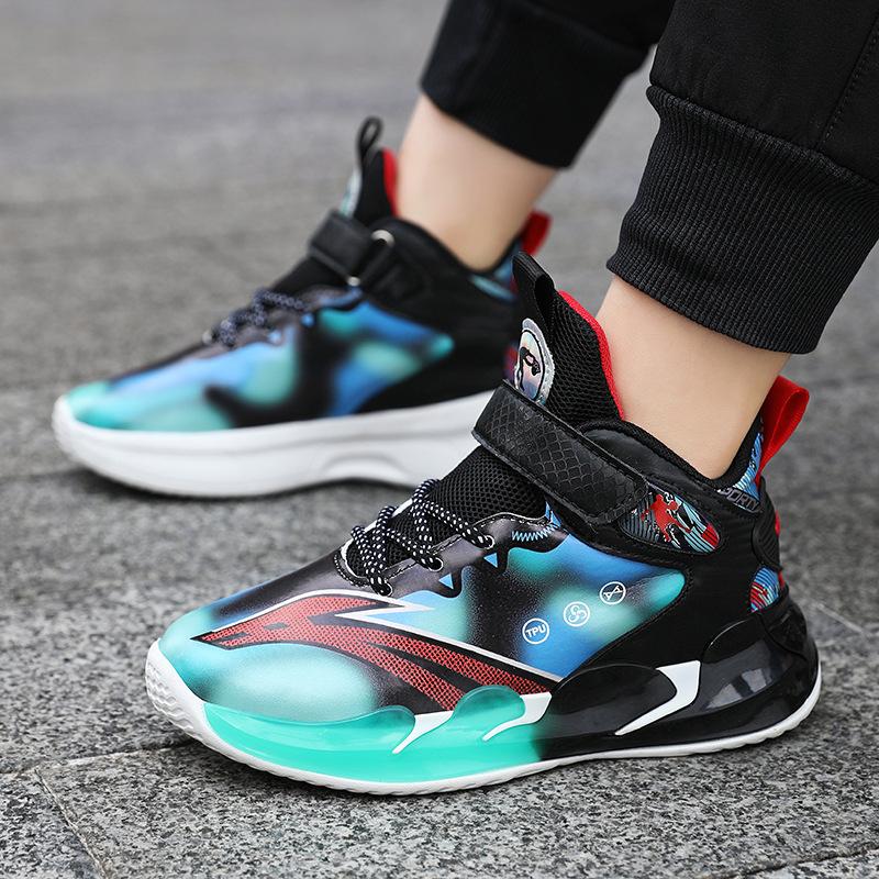 Children's Sports Shoes Boys' Breathable Basketball Shoes Primary School Students' Actual Combat Sneakers Boys' Mesh Running Shoes Entity