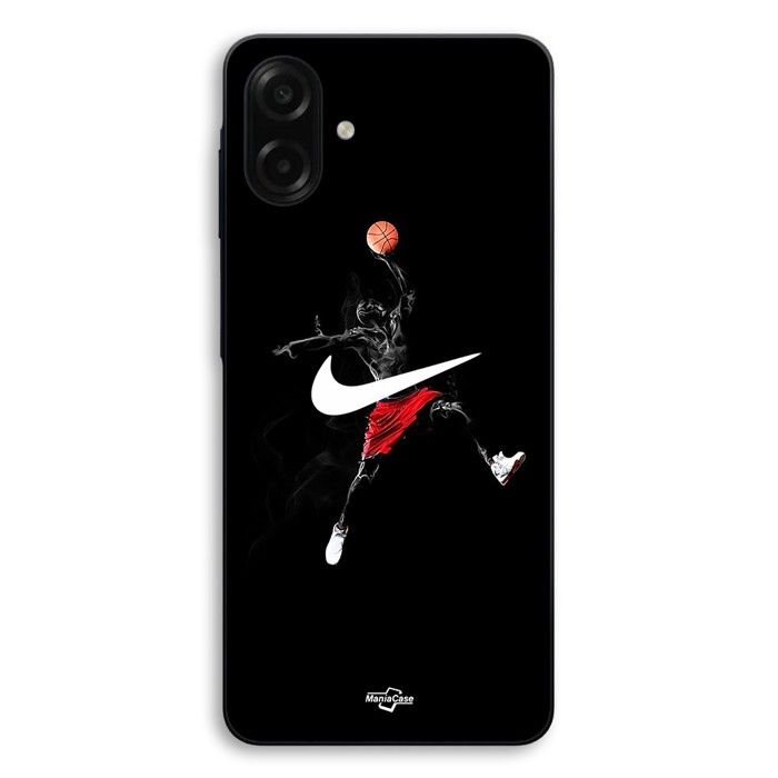 Hülle Für Samsung Galaxy A08 Nike Jordan Logo Schwarzer Hintergrund Maniacase schwarz