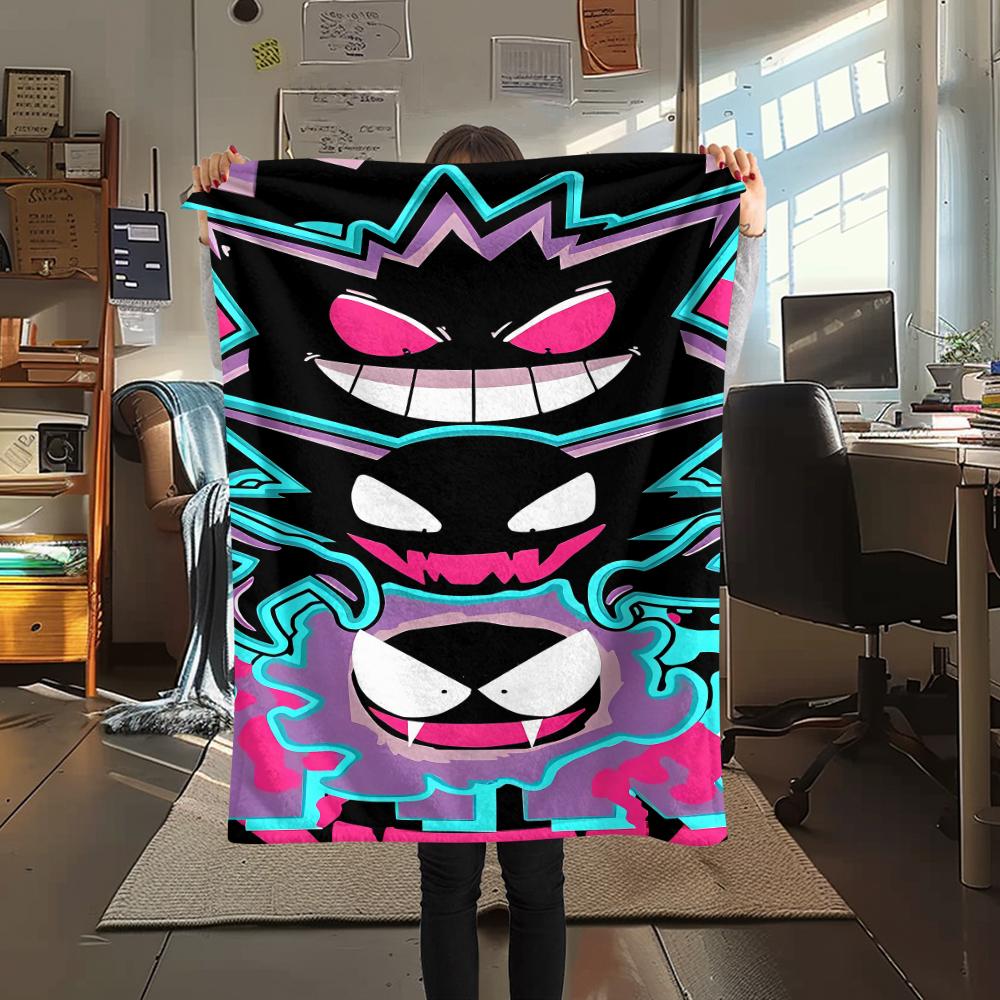 Pokémon Charakter Print Flaneldecke, Hohe Qualität, Bequem für Alle Jahreszeiten, Heimdekoration, Wärme und Komfort, Perfekt für Weihnachtsgeschenke