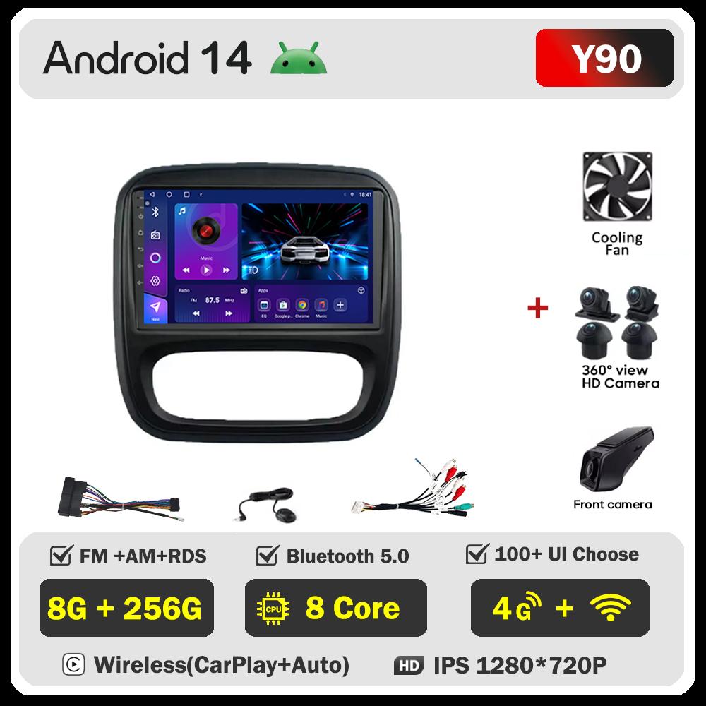 Android 14 Smart Car Systems For Renault Traffic 3 2014 - 2021 For Opel Vivaro B 2014 - 2018 Car Radio Player Stereo Head Unit