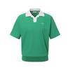 CHALLENGER Women'S Pq Material Color Block Open Collar Short Sleeve T-Shirt Green