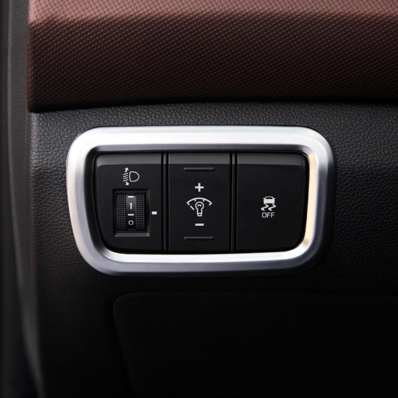 For Hyundai Creta 2015 2016-2019 Chrome Front Fog Head Light Lamp Adjust Switch Button Control Cover Trim Garnish Molding Frame