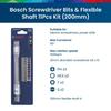 Bosch Professional Screwdriver Bit Flexible Shaft 11Pcs Kit 200mm 300mm Screwdriver Bits Flexible Shaft Kit 360°Omni-direction 11Pcs Kit