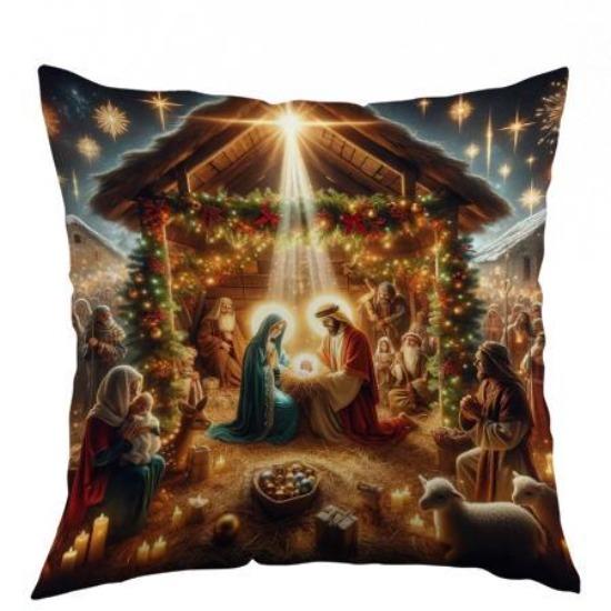 

Рождественская наволочка для дивана, Полиэстеровая наволочка с рождественским принтом, Офисная подушка, Домашняя подушка 45*45cm