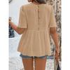 YYFS Women's Fashion Casual Summer Spring Solid Color Print  Short Sleeve O-Neck Blouses & Shirts