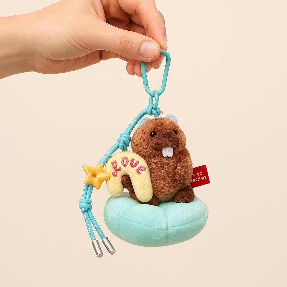 Cartoon Groundhog Dolls Pendant Bag Hanging Car Keyring Funny Plush Groundhog Keychain  Bestie
