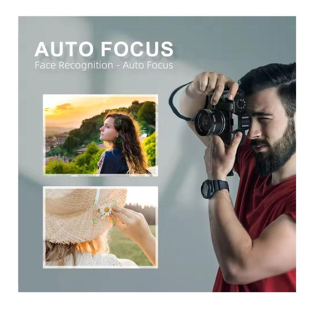 Macro Lens 4K Digital Camera Flip Screen Selfie Camcorder 48MP Youtube WIFI Webcam Vintage Video Recorder 16X Digital Zoom