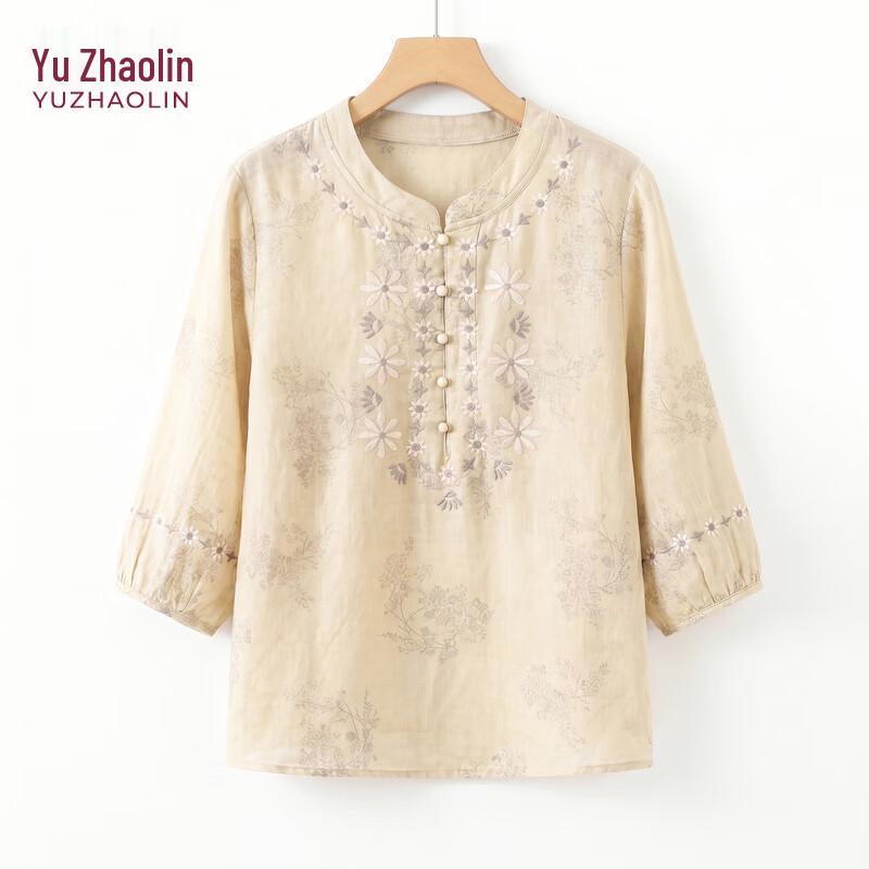 Yuzhaolin 100% Cotton New Chinese Style Embroidered Apparel 2XL