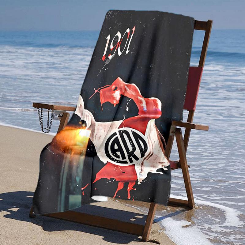 Proof Beach Towel with Club Atlético River Plate Pattern - Soft,absorbent,quick-drying,machine Washable - Perfect for Swimming,camping,bathing