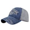 Retro New York Letter Embroidery Baseball Cap Adjustable Hip-Hop Distressed Faded Cap Western Streetwear Hat For Man Women
