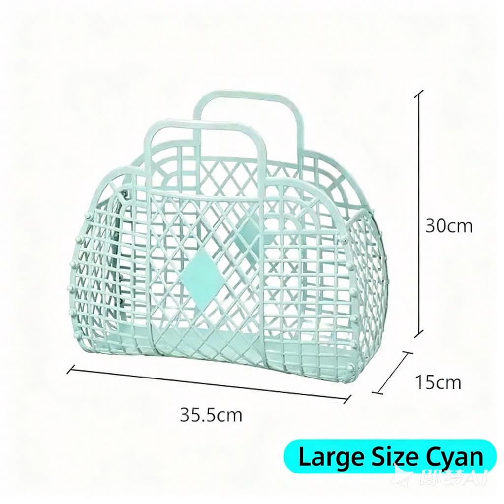 Plastic Hollow Shopping Storage Basket, Foldable Bath Basket, Fruit Basket