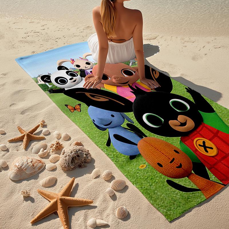 Bing Bunny Fashion Beach Towel: Ideal for Summer Adventures Soft, Absorbent and Quick Drying Suitable for Swimming and Bathing