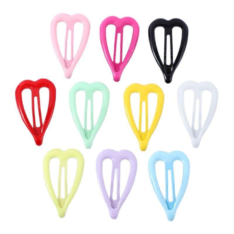 10 SZT. 3cm Urocze Cukierkowe Kolory Serce Miłości Mini Wsuwki Słodkie Dziewczęce Klipsy do Włosów Spinki Solidny Klips Moda Dziecięce Akcesoria do Włosów